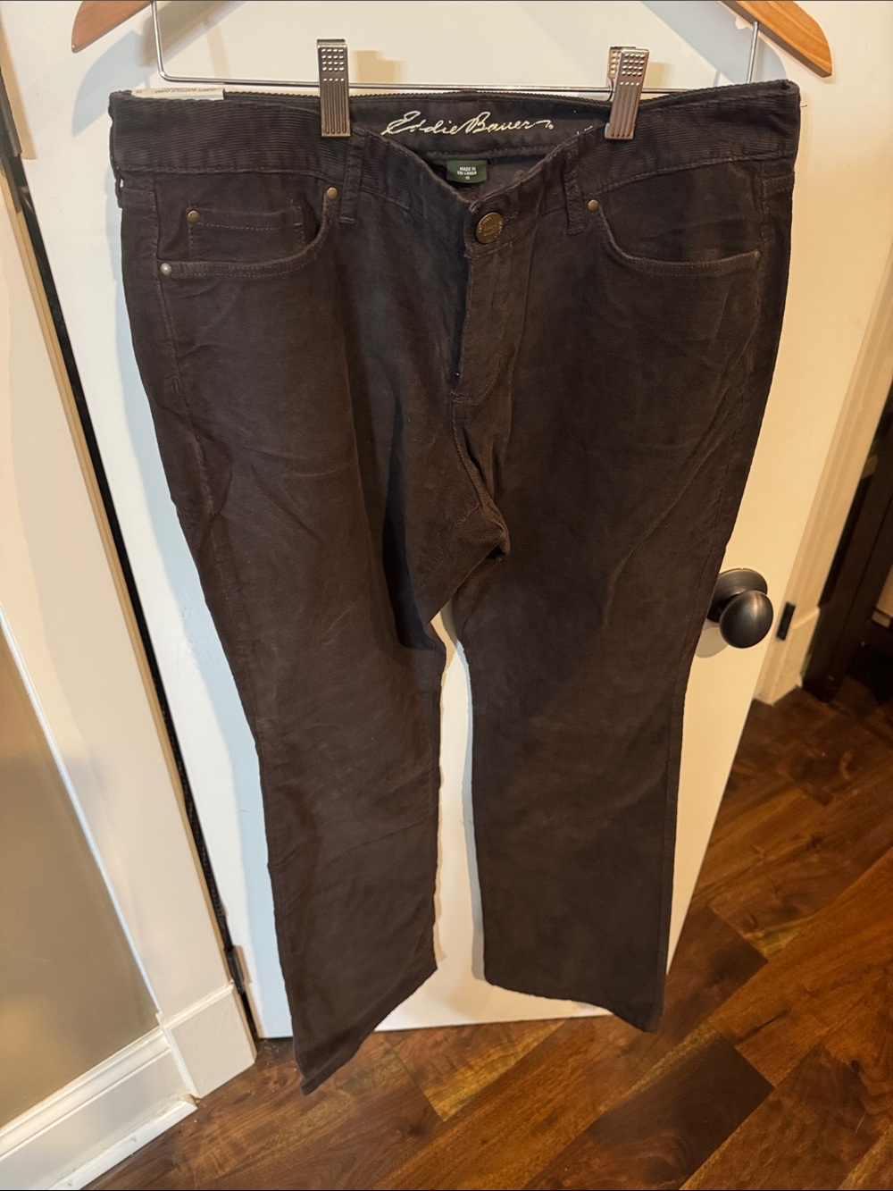Eddie Bauer Dark Brown Women’s Curvy Boot-cut Corduroy Pants